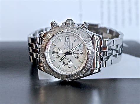 breitling chronomat 44 gmt steel silver a13356|Breitling Chronomat evolution price.